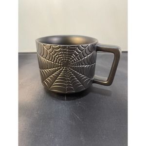 (Rare 2019) Starbucks Halloween 12oz Cermaic Black Spider Web Coffee Tea Mug